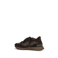Brunello Cucinelli zwarte kalflederen Bos Taurus sportsneakers