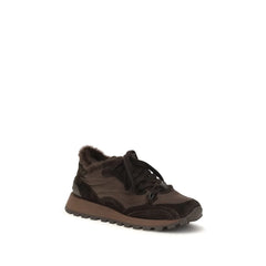 Brunello Cucinelli zwarte kalflederen Bos Taurus sportsneakers
