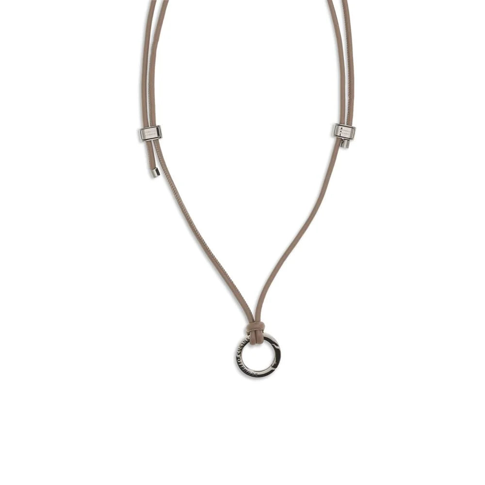 Brunello Cucinelli Black Calf Leather Bos Taurus Necklace