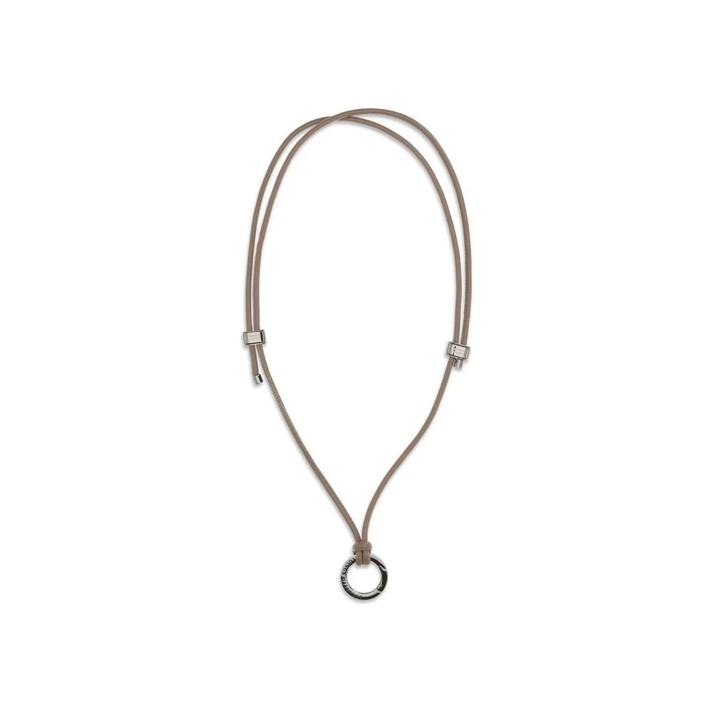 Brunello Cucinelli Black Calf Leather Bos Taurus Necklace