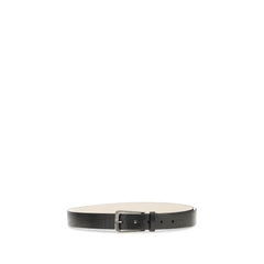 Brunello Cucinelli Black Calf Leather Bos Taurus Regular Belt