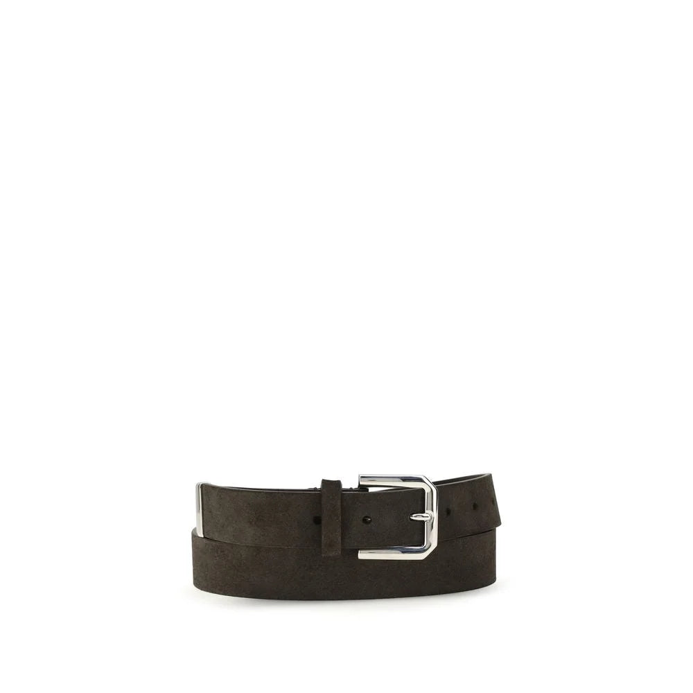 Ceinture Bos Taurus en Cuir de Veau Noir Brunello Cucinelli