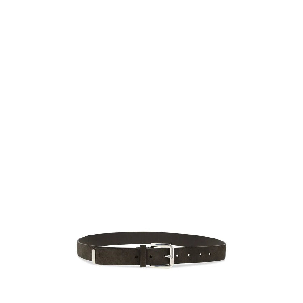 Ceinture Bos Taurus en Cuir de Veau Noir Brunello Cucinelli