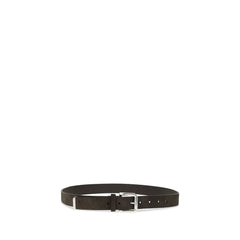 Ceinture Bos Taurus en Cuir de Veau Noir Brunello Cucinelli