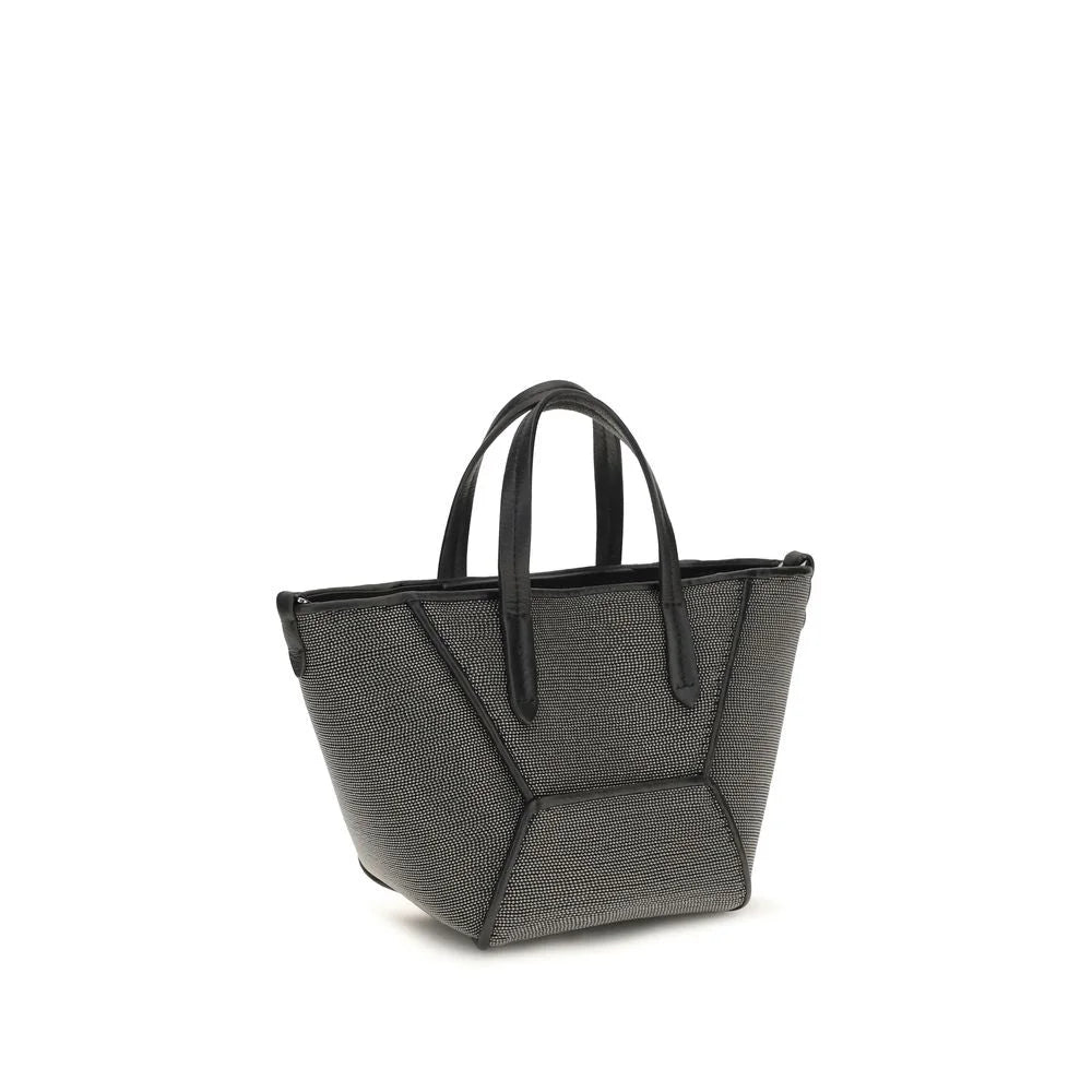 Brunello Cucinelli Black Calf Leather Bos Taurus Shoulder Bag
