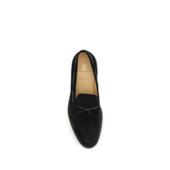 Brunello Cucinelli Black Calf Leather Bos Taurus Slip-On Loafers - EU42/US9
