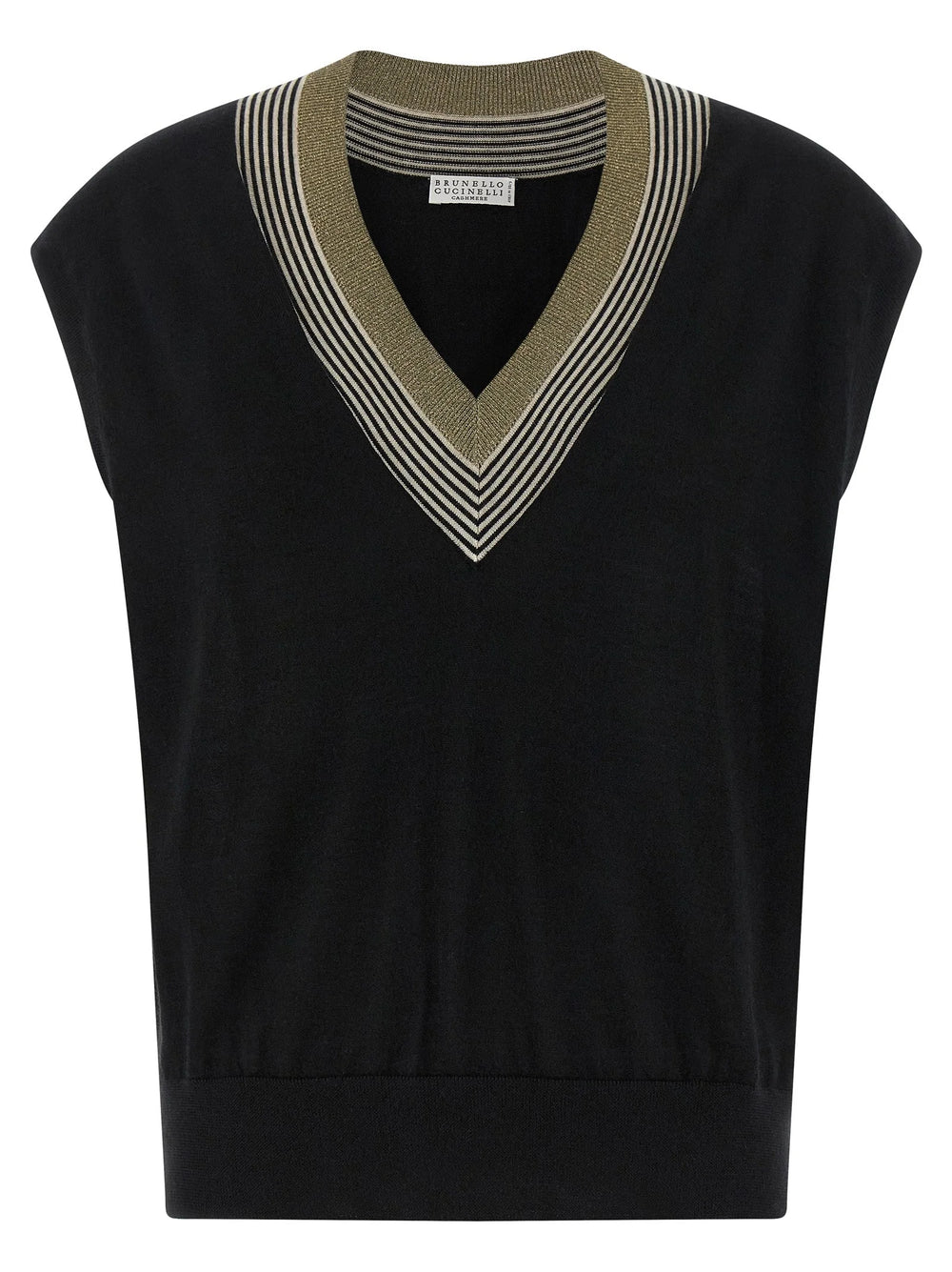 Brunello Cucinelli Black Cashmere Sleeveless Jacket - XS