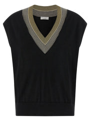 Brunello Cucinelli Black Cashmere Sleeveless Jacket - XS