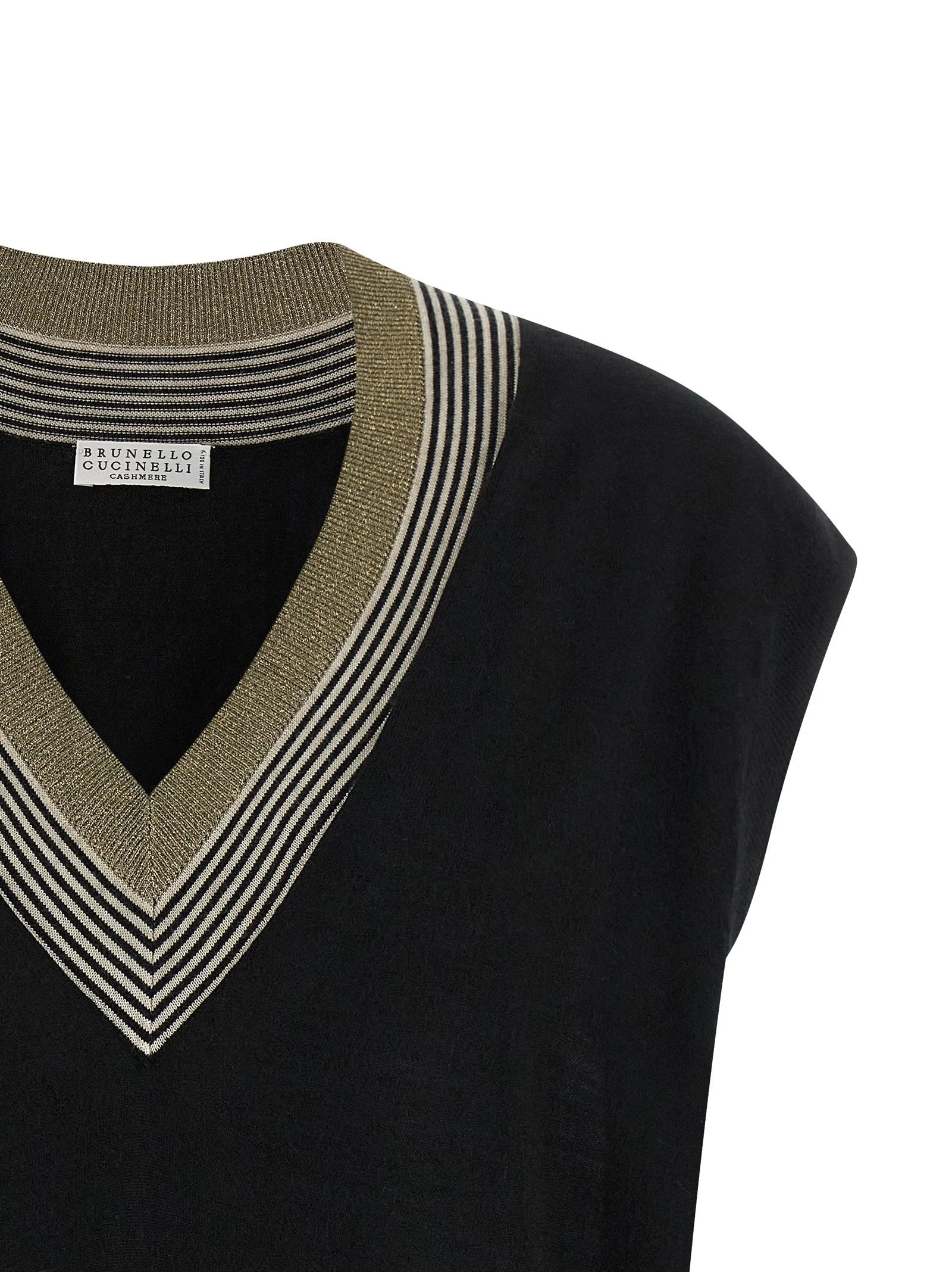Brunello Cucinelli Black Cashmere Sleeveless Jacket - XS