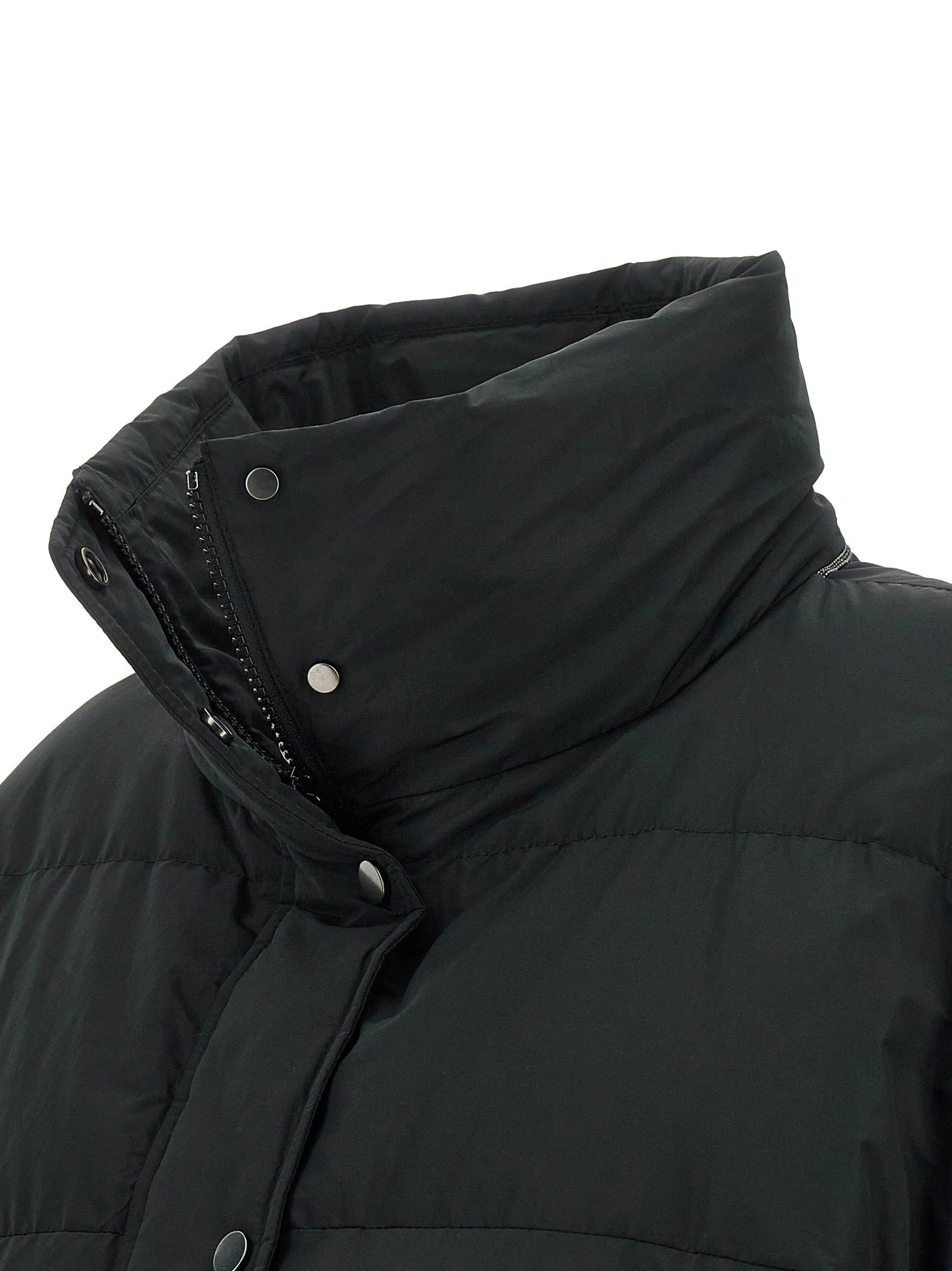 Brunello Cucinelli Black Cotton Full-Length Jacket
