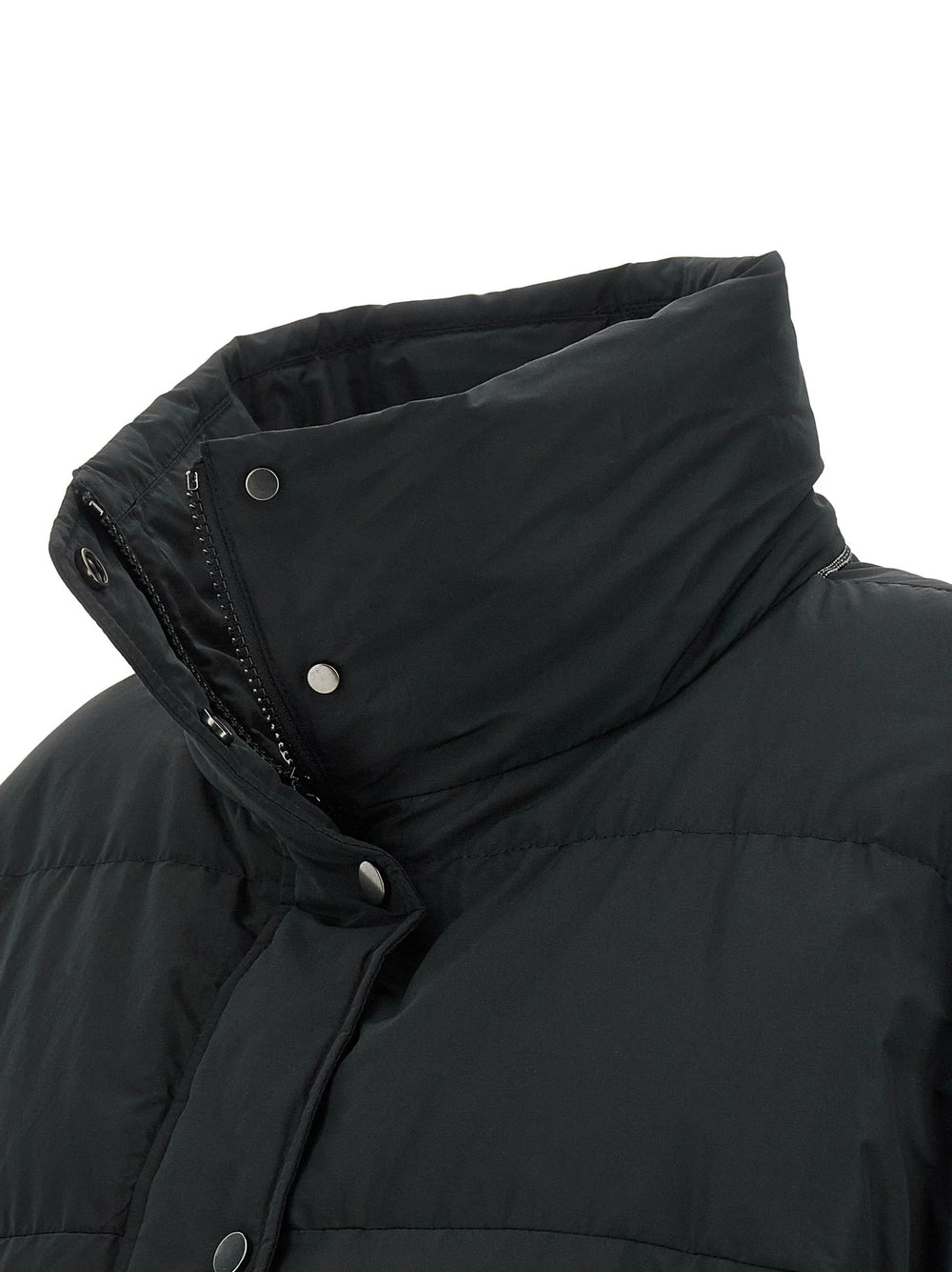 Brunello Cucinelli Black Cotton Full-Length Jacket