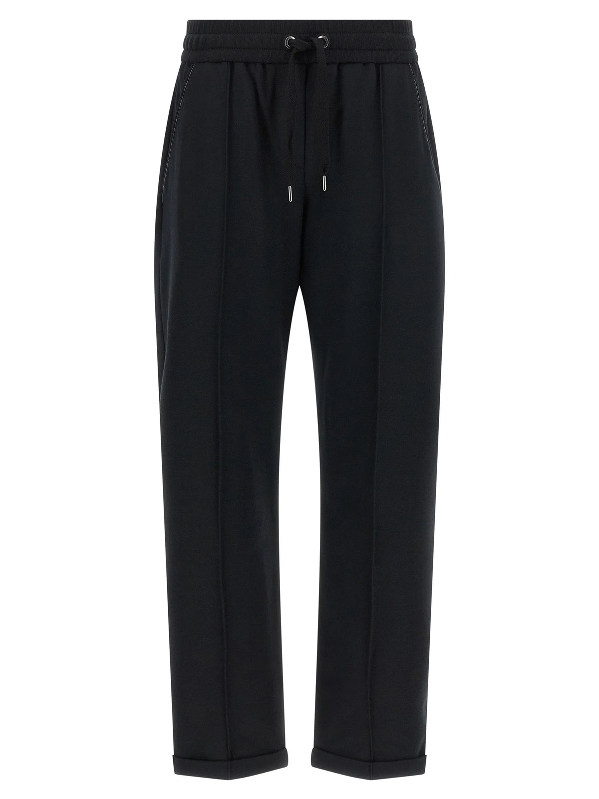 Brunello Cucinelli Black Cotton Joggers (Workout Pants)