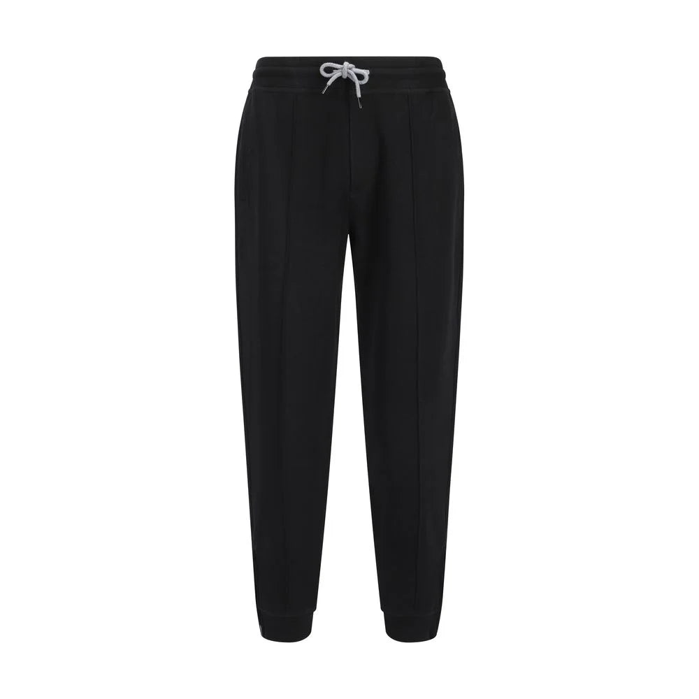 Brunello Cucinelli Black Cotton Joggers (Workout Pants)