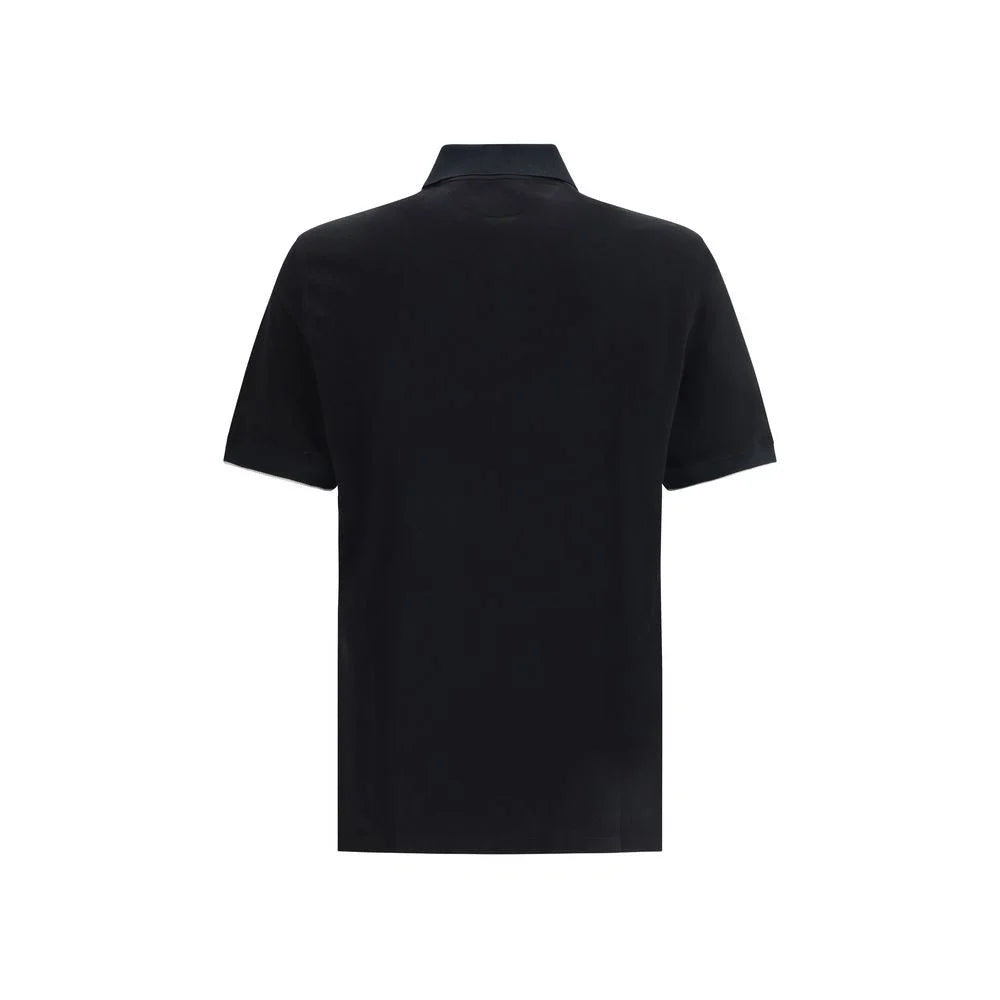 Brunello Cucinelli Black Cotton Polo Shirt