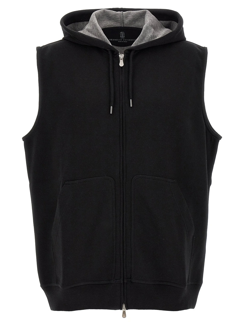 Brunello Cucinelli Black Cotton Sleeveless Jacket