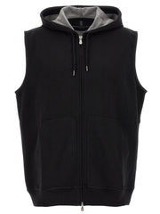 Brunello Cucinelli Black Cotton Sleeveless Jacket