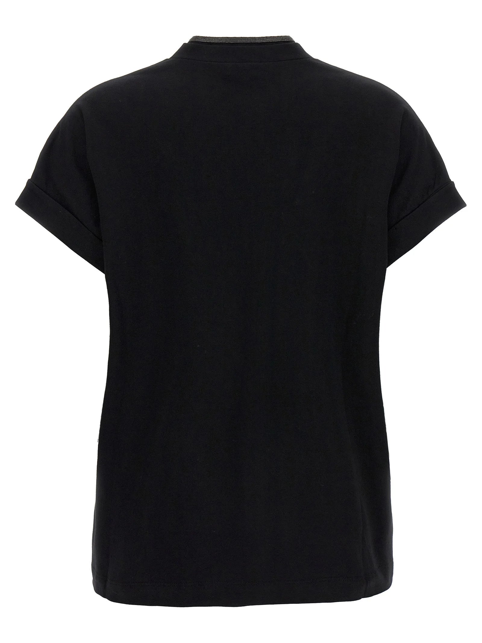 Brunello Cucinelli Black Cotton T-Shirt