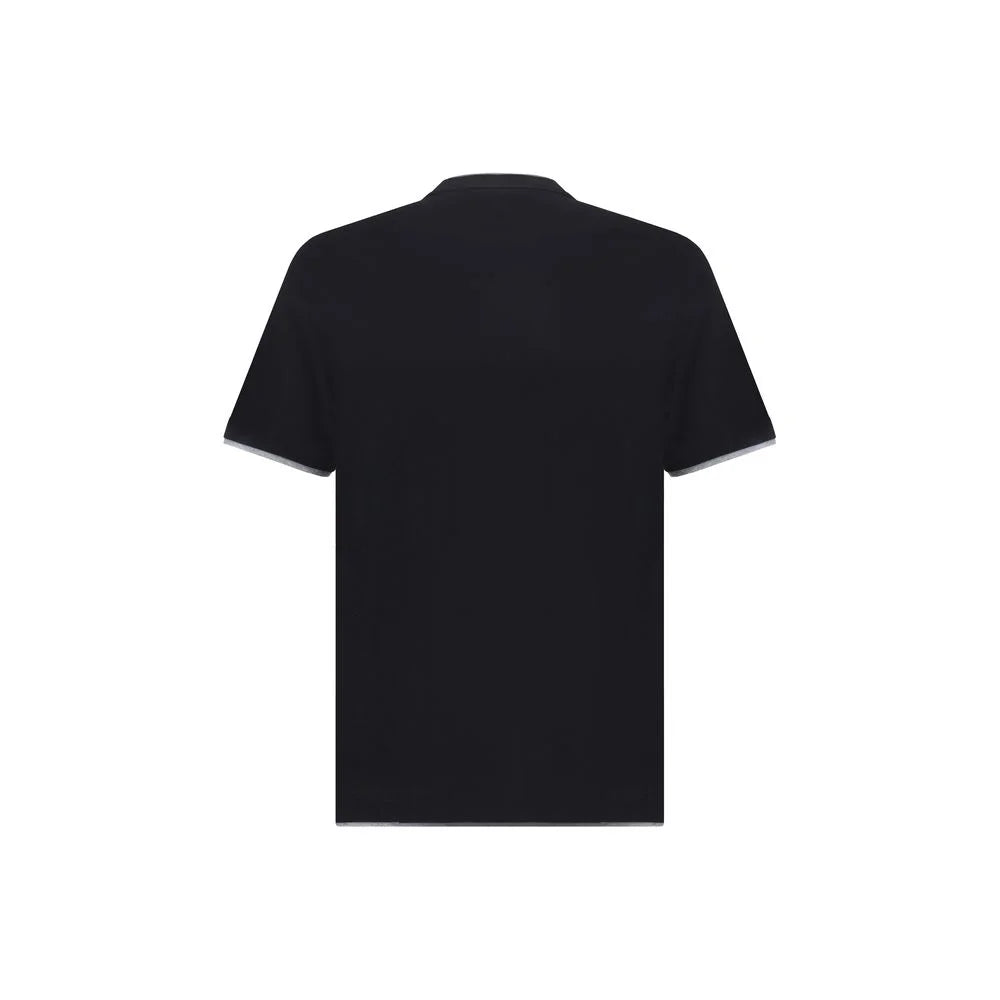 Brunello Cucinelli Black Cotton T-Shirt