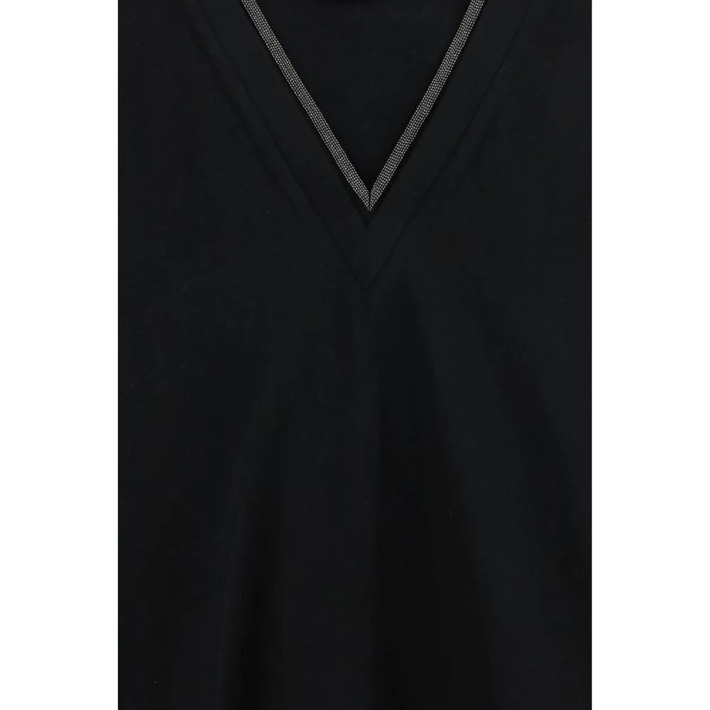 Brunello Cucinelli Black Cotton T-Shirt