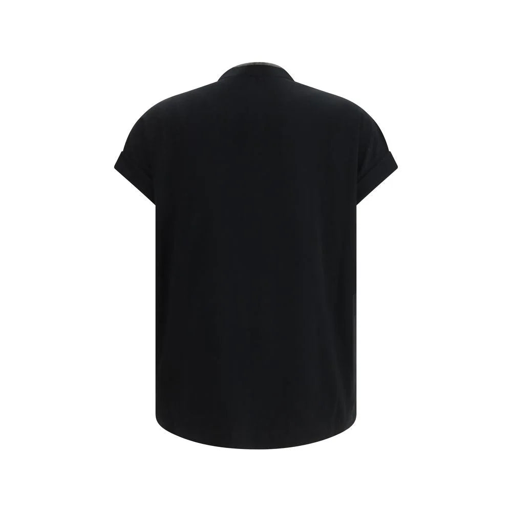 Brunello Cucinelli Black Cotton T-Shirt