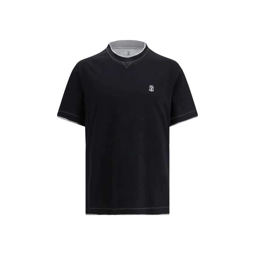 Brunello Cucinelli Black Cotton T-Shirt - XS