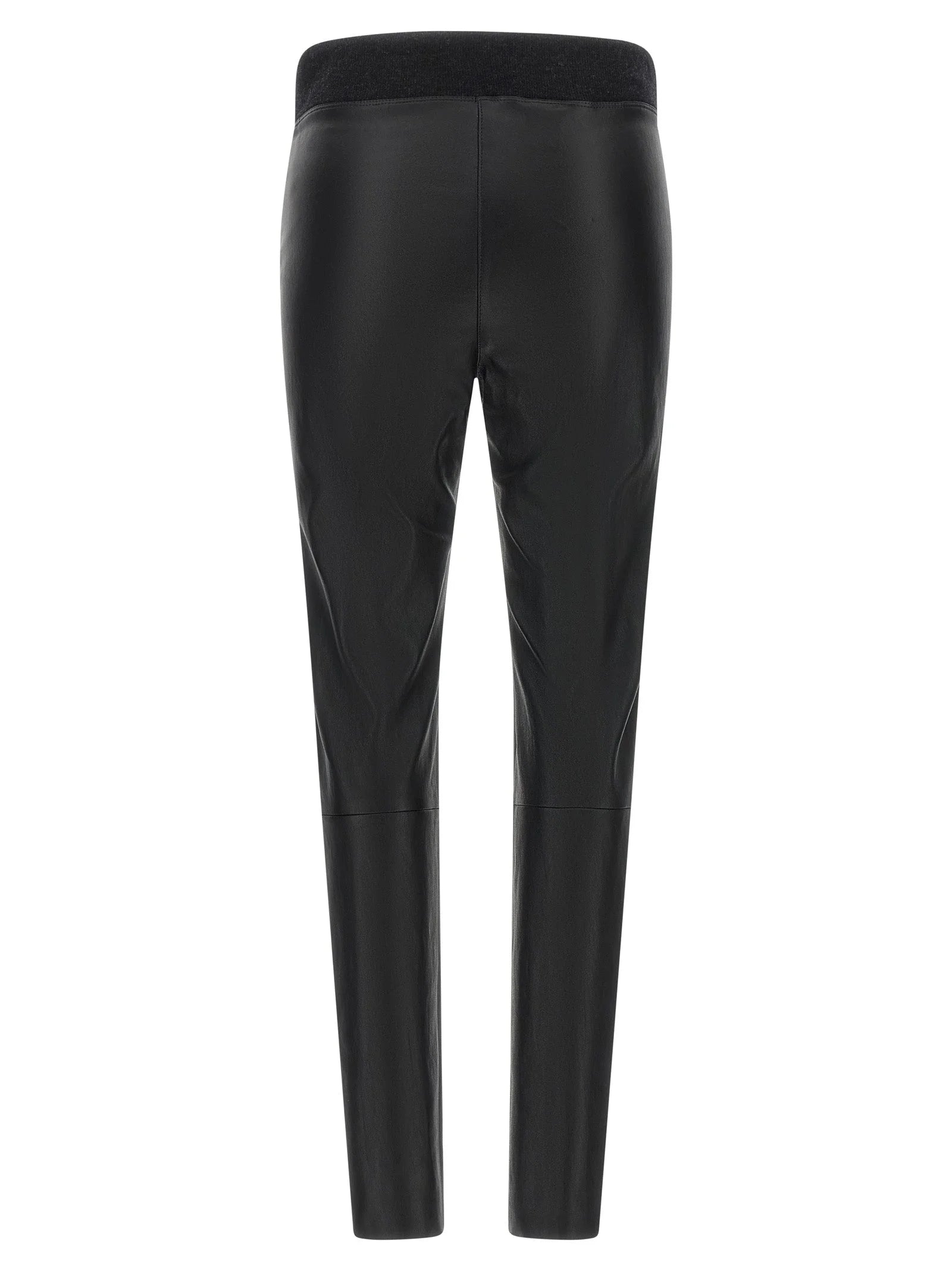 Brunello Cucinelli Black Lamb Leather Leggings