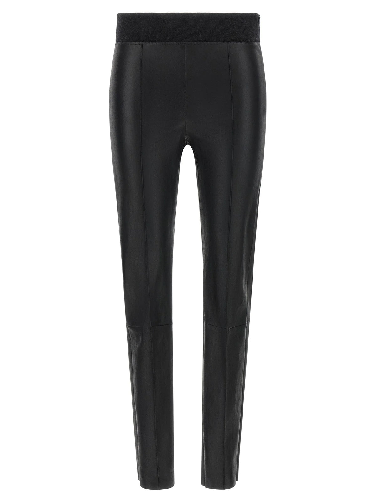 Brunello Cucinelli Black Lamb Leather Leggings