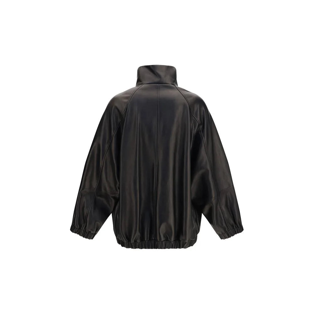 Brunello Cucinelli Black Lamb Ovis Aries Aries Leather Jacket - IT40 | M