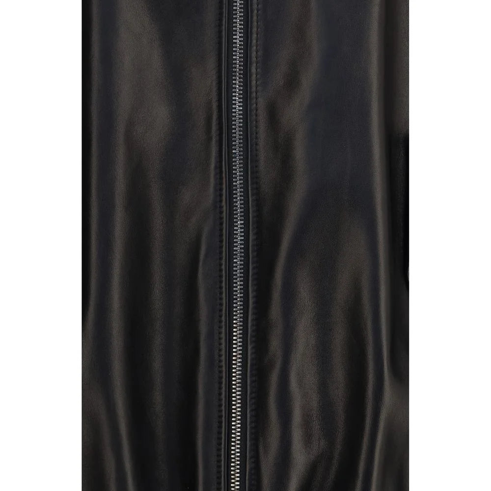 Brunello Cucinelli Black Lamb Ovis Aries Aries Leather Jacket - IT40 | M