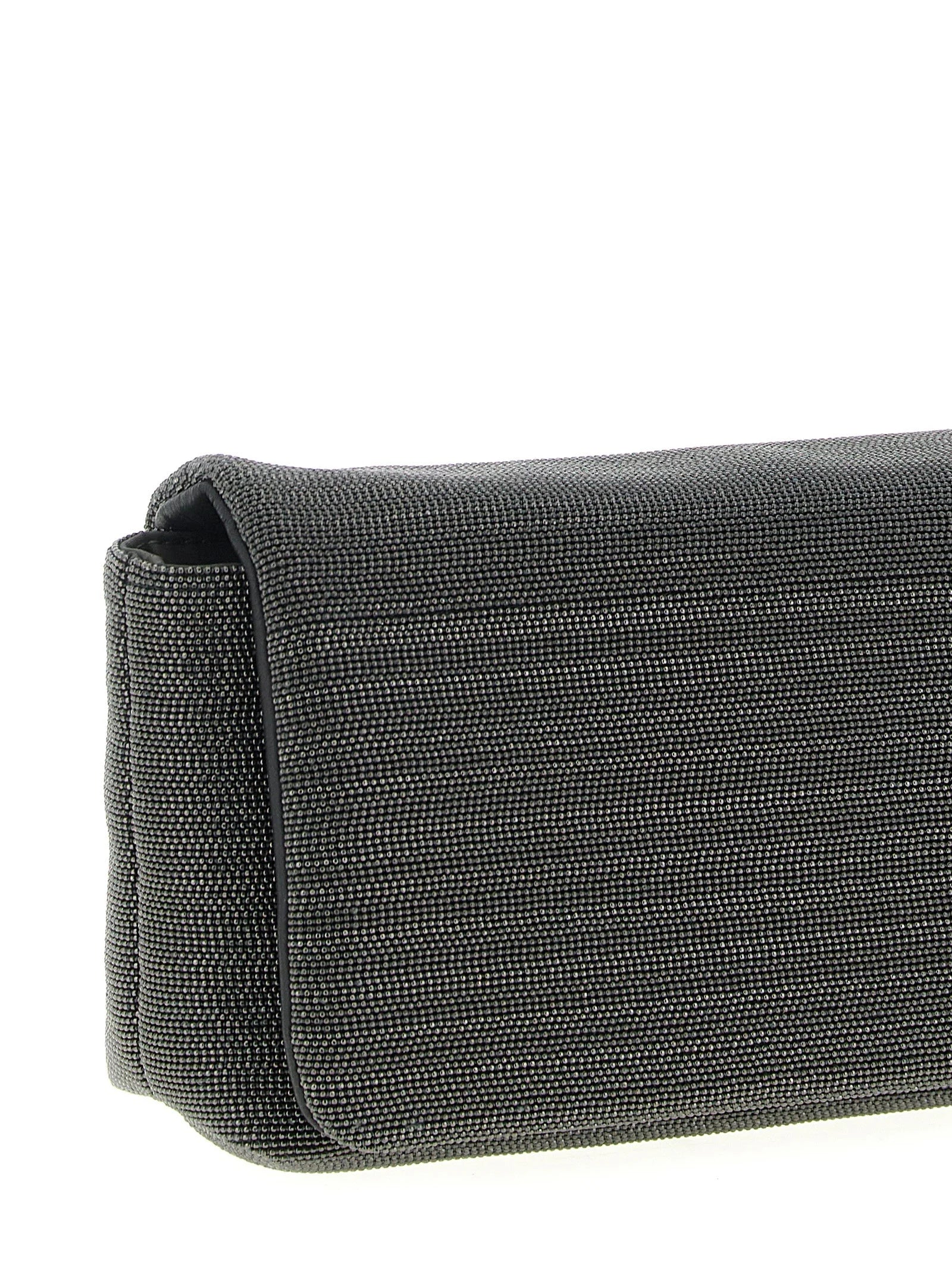Brunello Cucinelli Black Leather Clutch Bag