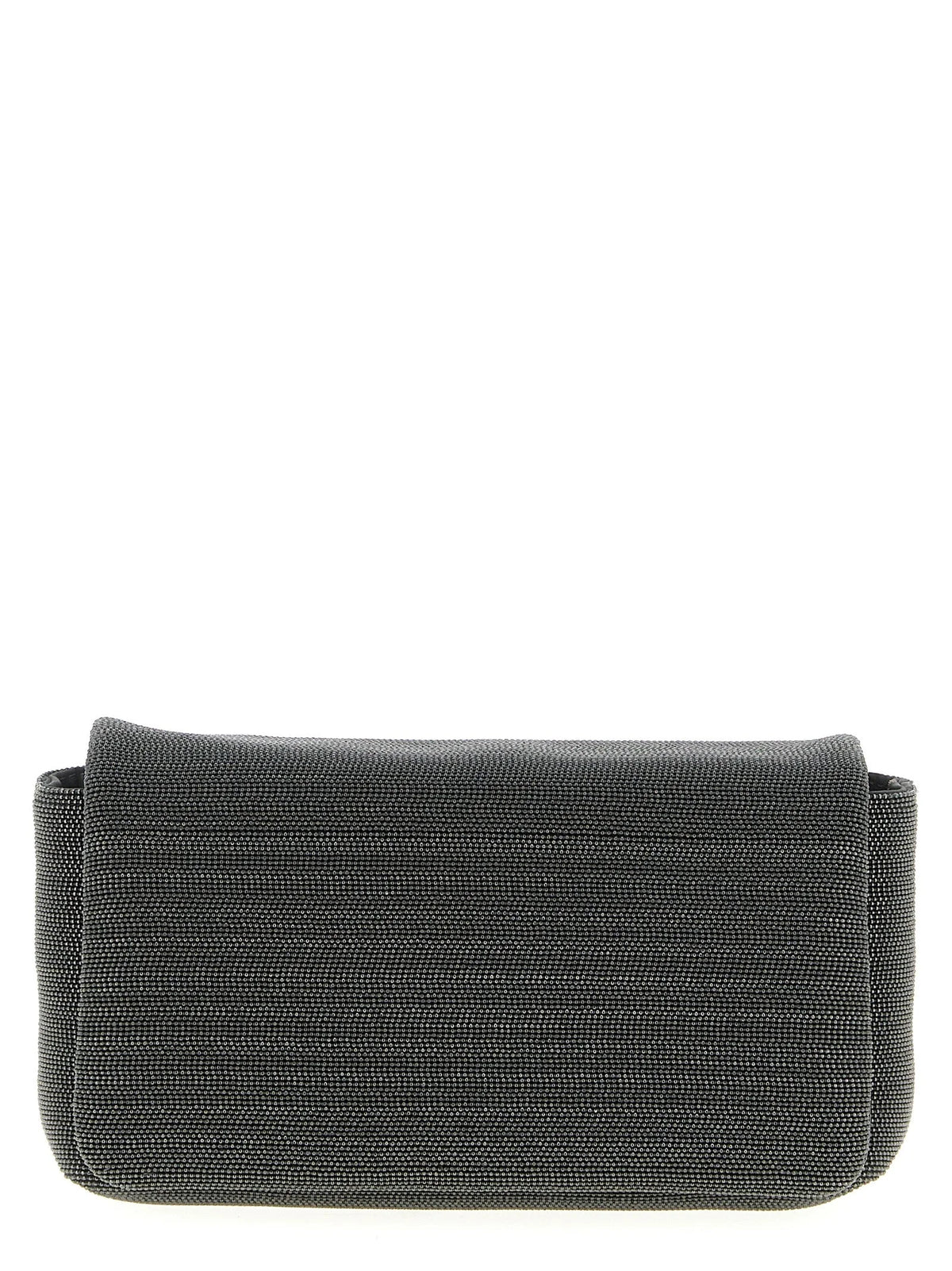 Brunello Cucinelli Black Leather Clutch Bag