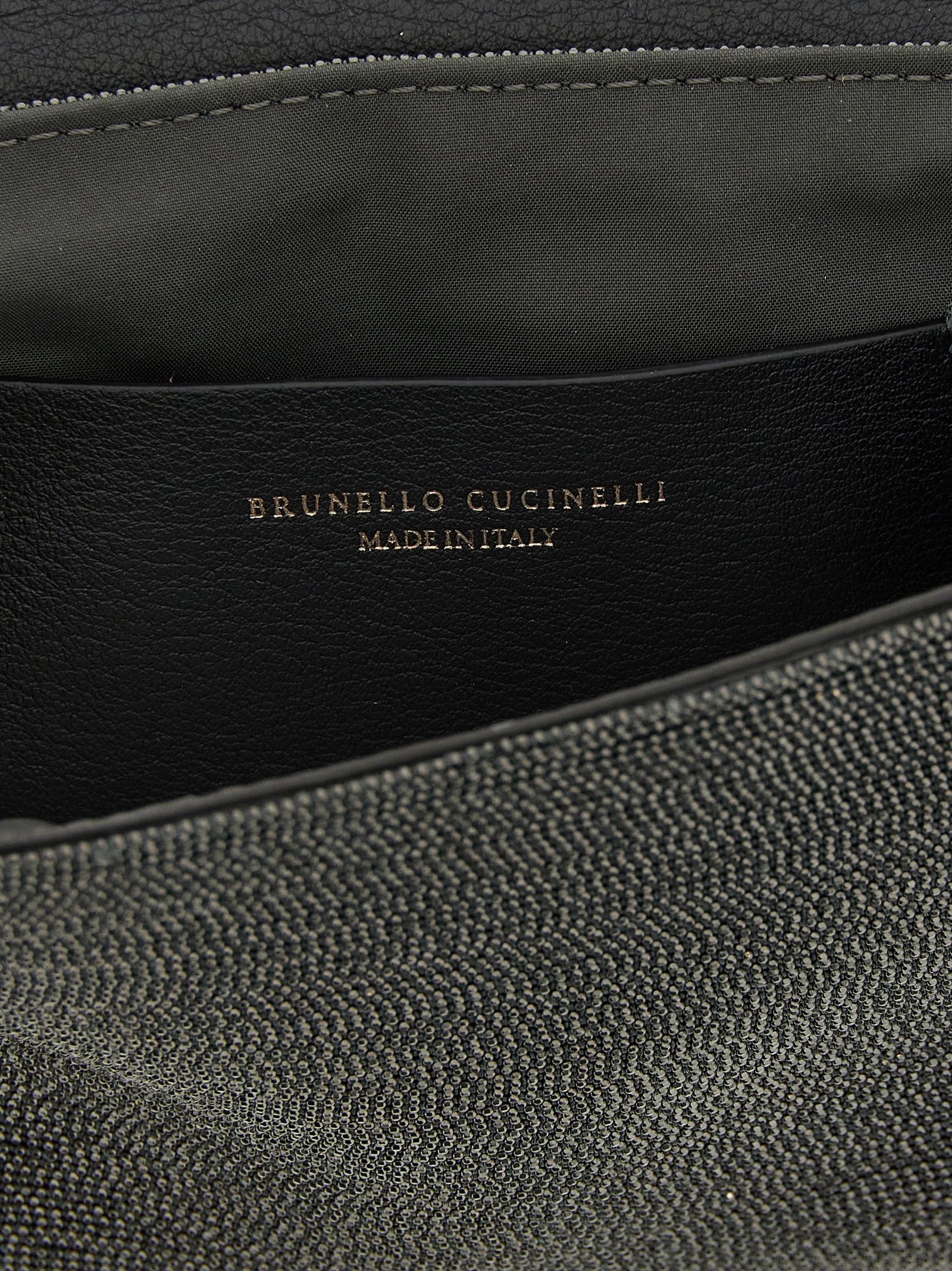 Brunello Cucinelli Black Leather Clutch Bag