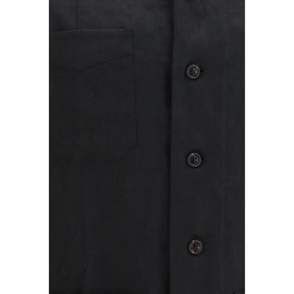 Brunello Cucinelli Black Linen Denim Jacket - S