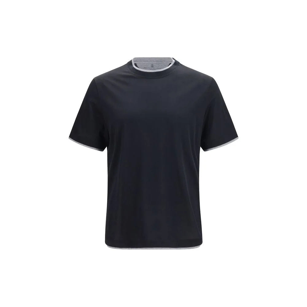 Brunello Cucinelli Black Silk T-Shirt