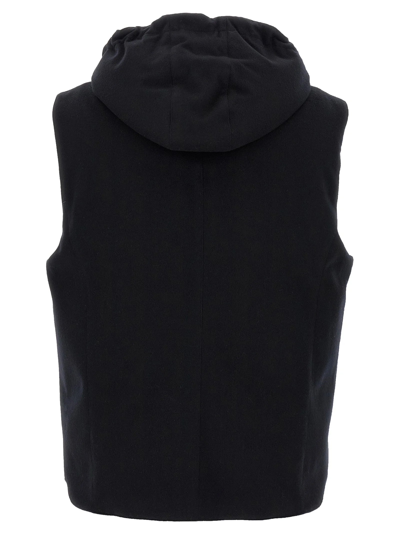 Brunello Cucinelli Black Wool Sleeveless Jacket