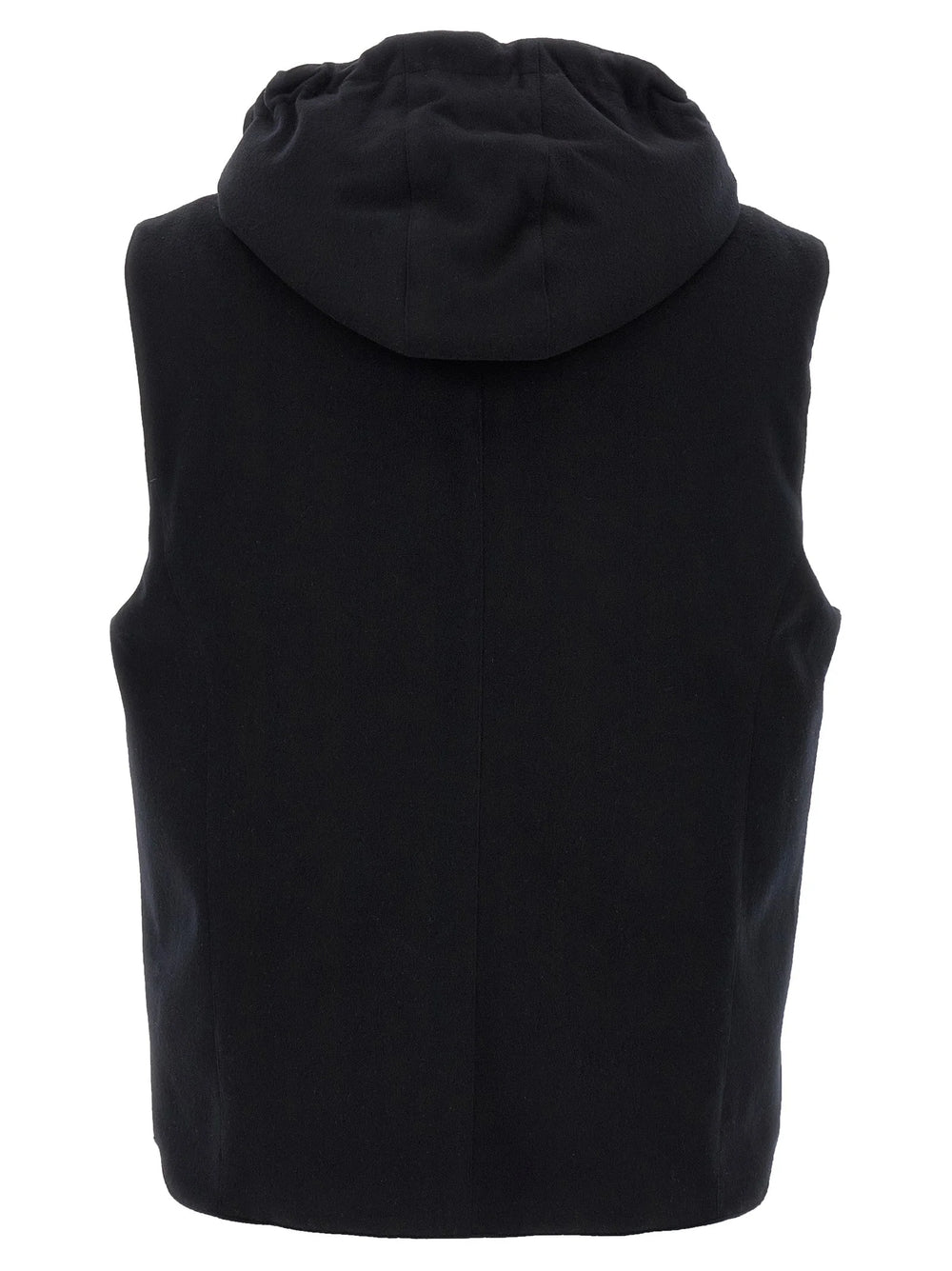 Brunello Cucinelli Black Wool Sleeveless Jacket