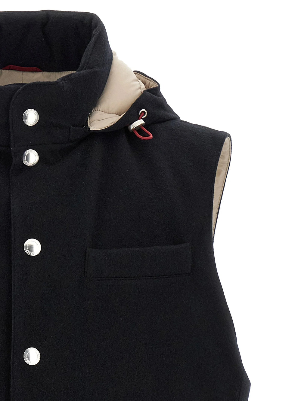 Brunello Cucinelli Black Wool Sleeveless Jacket