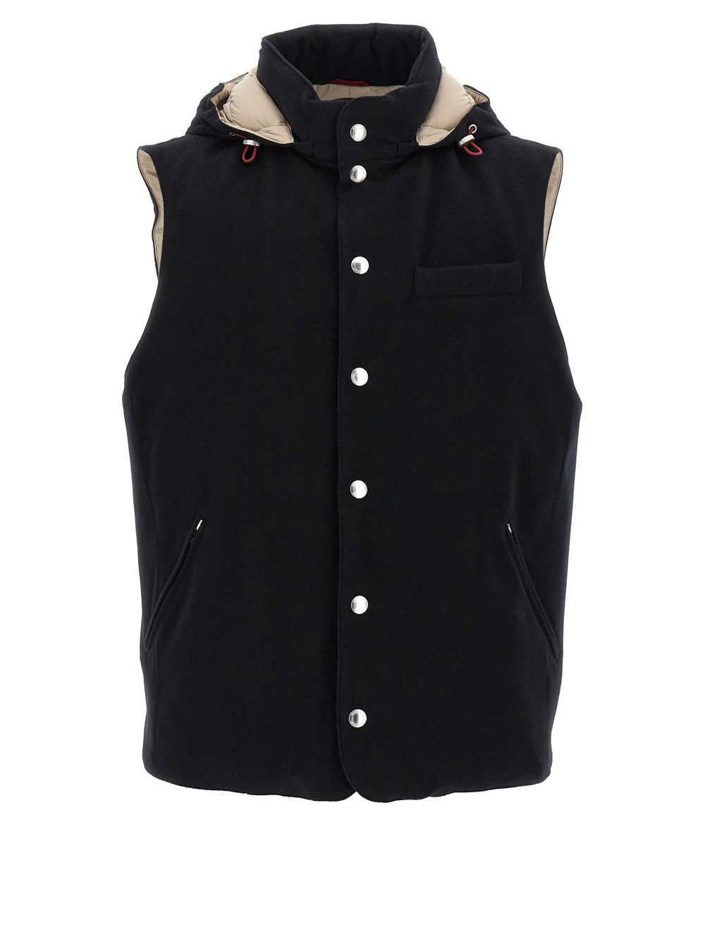 Brunello Cucinelli Black Wool Sleeveless Jacket