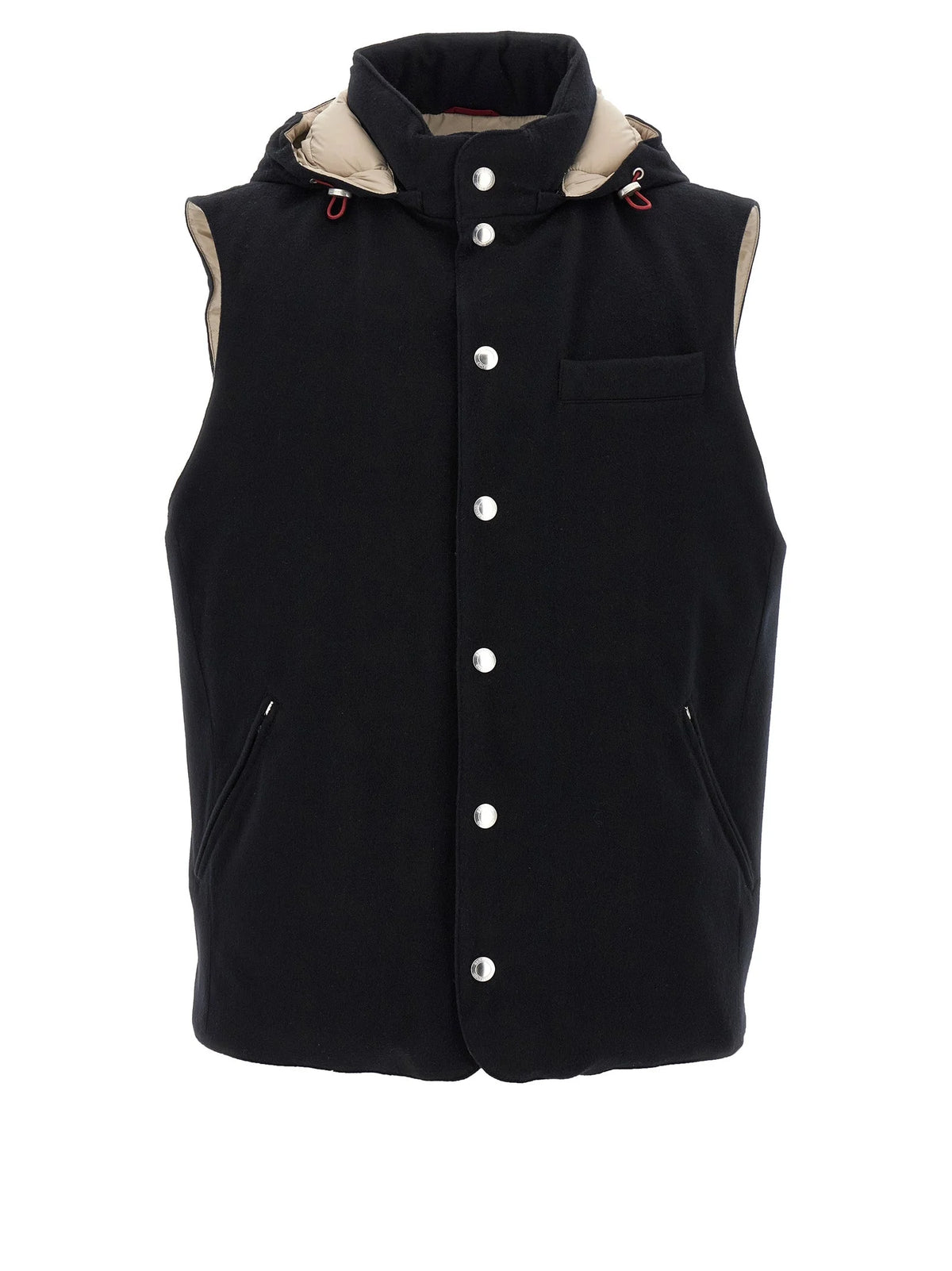 Brunello Cucinelli Black Wool Sleeveless Jacket