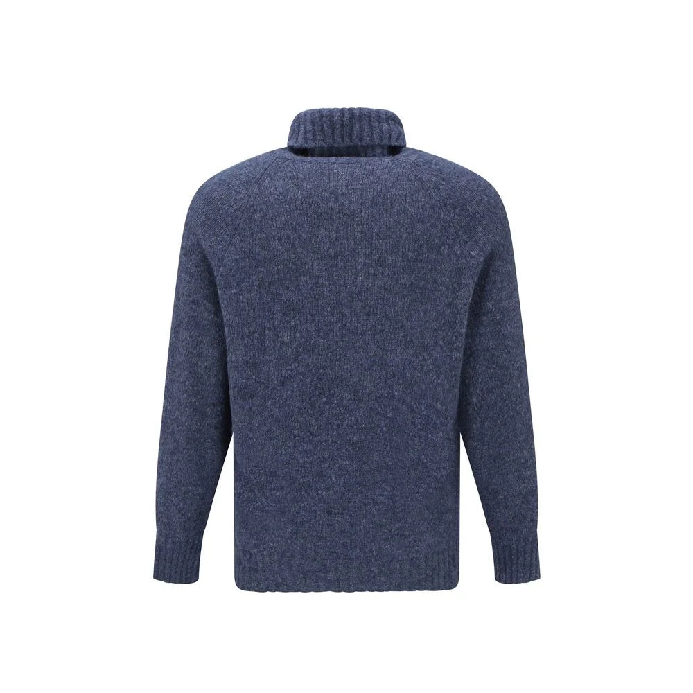 Brunello Cucinelli Blue Alpaca Leather Turtleneck - IT50 | L