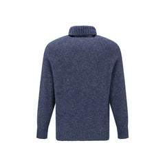 Brunello Cucinelli Blue Alpaca Leather Turtleneck - IT50 | L