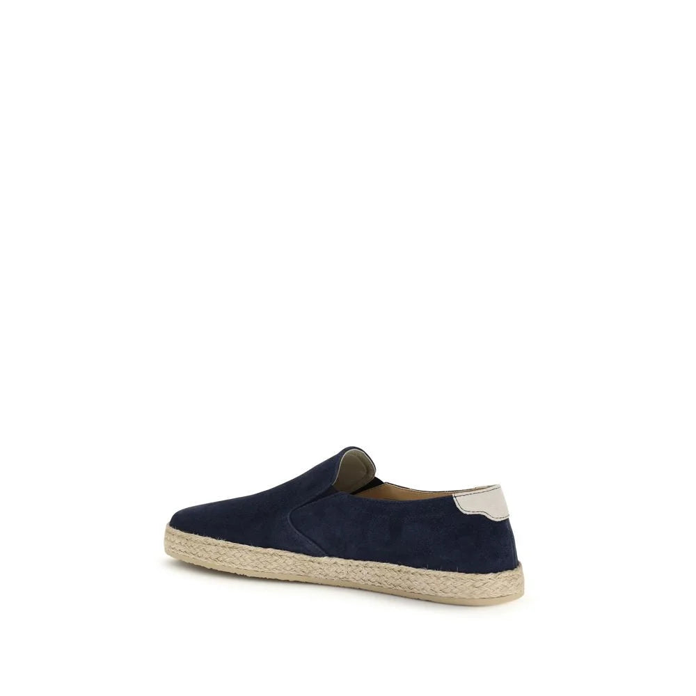 Alpargatas Bos Taurus em couro de vitelo azul Brunello Cucinelli - EU40/US7
