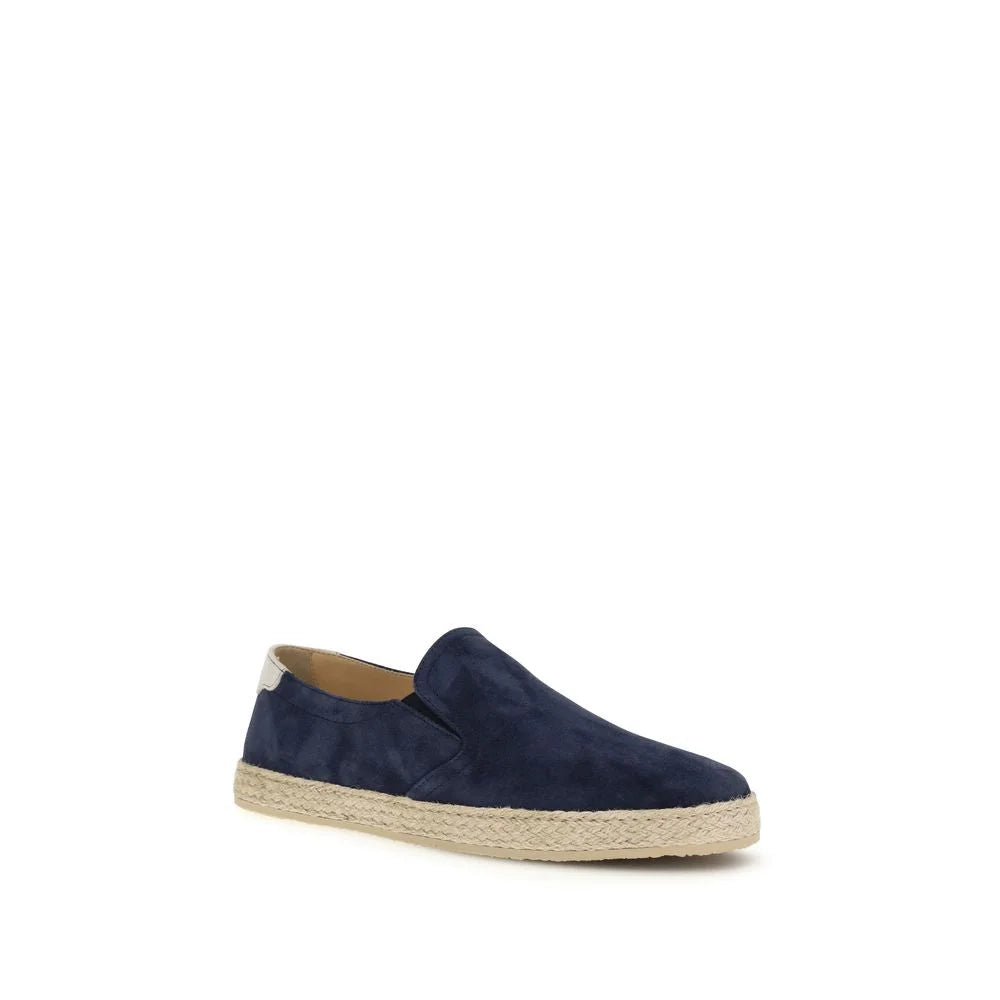 Alpargatas Bos Taurus em couro de vitelo azul Brunello Cucinelli - EU40/US7