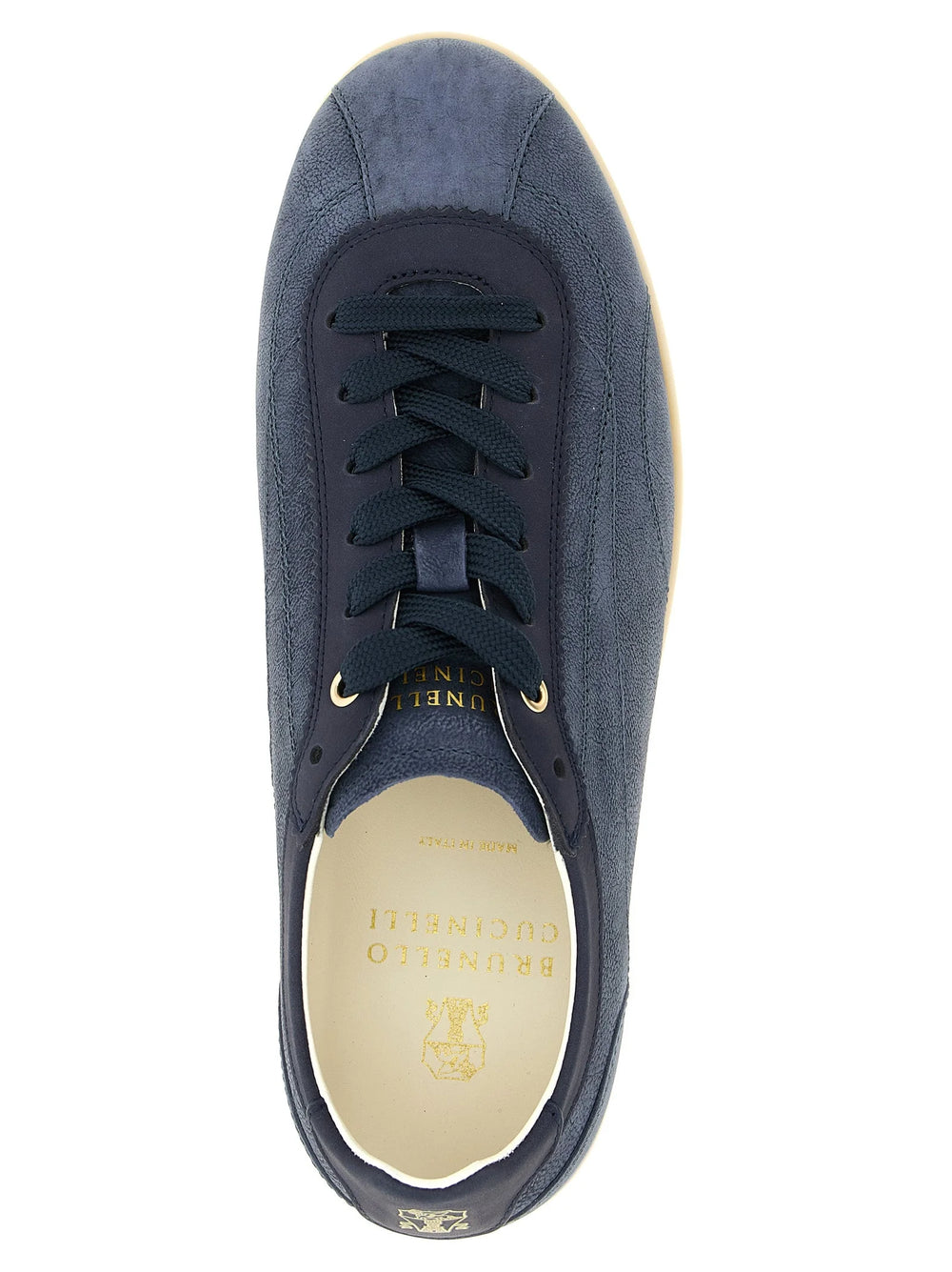 Brunello Cucinelli Blue Calfskin Low Top Sneakers
