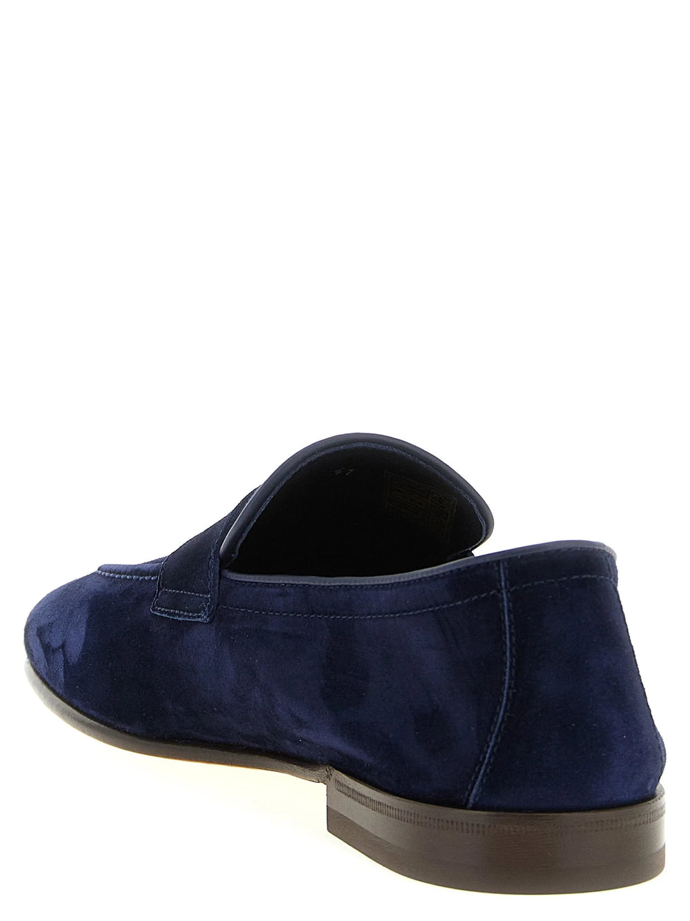 Brunello Cucinelli Blue Calfskin Slip-On Loafers