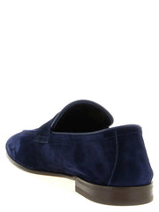 Brunello Cucinelli Blue Calfskin Slip-On Loafers