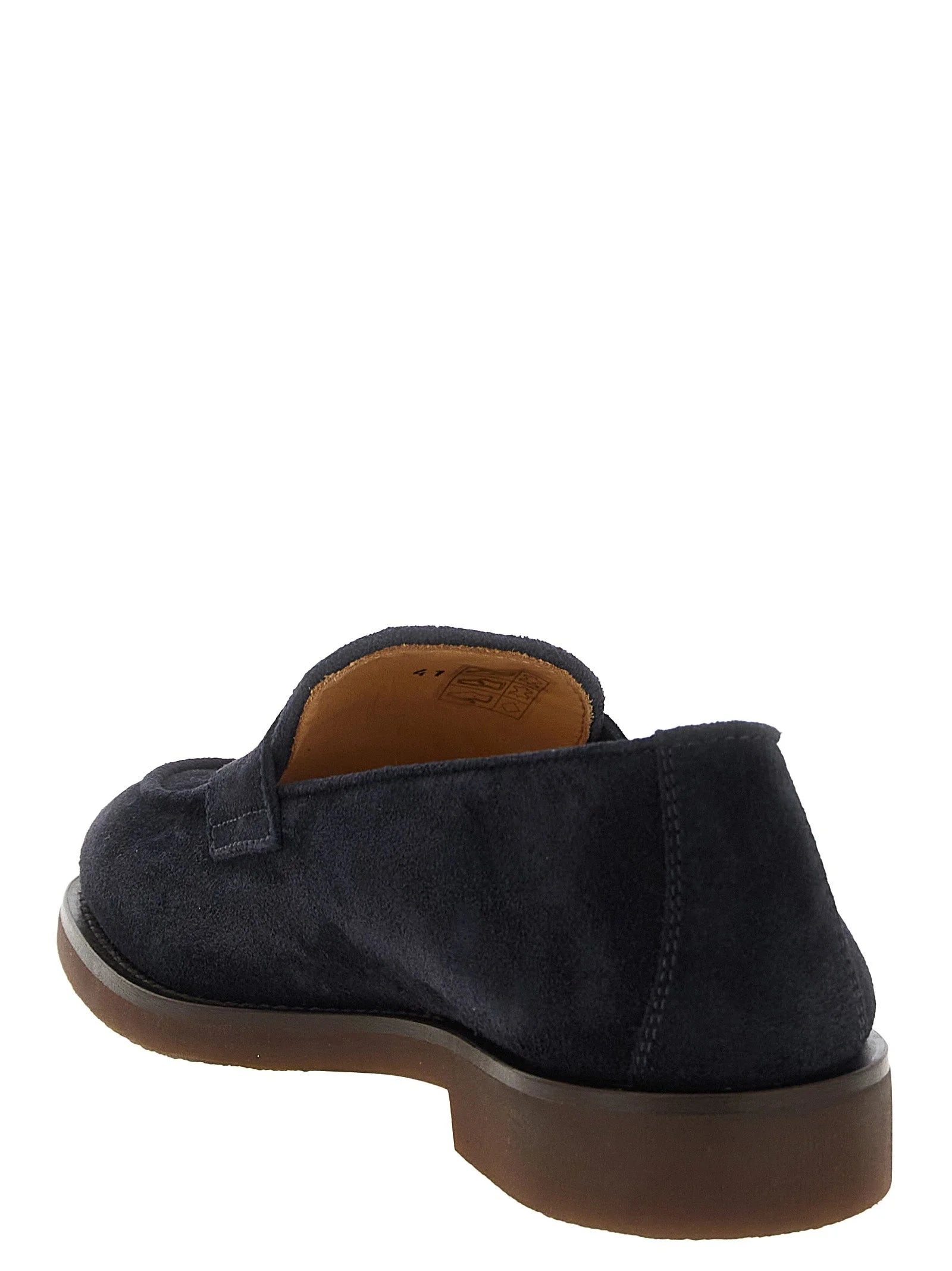 Brunello Cucinelli Blue Calfskin Slip-On Loafers