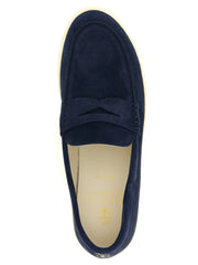 Brunello Cucinelli Blue Calfskin Slip-On Loafers
