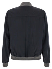 Brunello Cucinelli Blue Cashmere Bomber