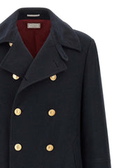 Brunello Cucinelli Blue Cashmere Coat
